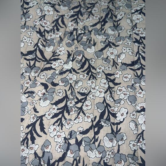 NEW BAGATELLE 100% COTTON IVORY BLUE FLORAL QUILTED ZIP UP COLLARED JACKET SZ S - Picture 4 of 11